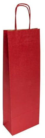 DOT Horeca Solutions 100 Shopper porta bottiglia BORDEAUX vino Buste di Carta Sacchetti Regalo per Bottiglie con Manico 14x8x40 cm Carta Kraft Sacchetto Busta per Vino rosso