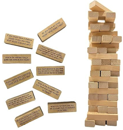 AOYEAH 54 PCS Eisbrecher Probleme Tumbling Turm Spiel, Hölzerne Tumbling Turm Block Spiel, Eisbrecher Probleme Tumbling Turm Spiel, Familie Party Spiel