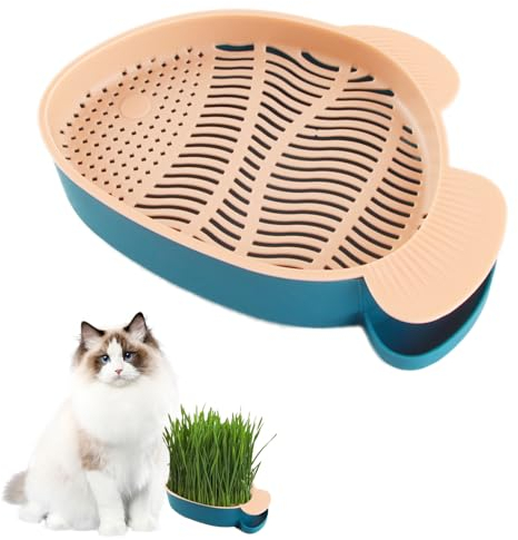 RosyFate Katzengras Topf, Katzengras Schale, Pflanzschalen für Katzengras, Pflanzer Hydroponics Seed Sprouter, Soil-Free Seed Sprouter für Katzengras