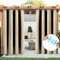 NACATIN 2-Panel Weatherproof Outdoor Curtains - Magnetic Enclosure, UV Blocking & Thermal Insulated for Patio, Pergola, Balcony - Blackout Design (52 x 84, Beige, 2 Pack)