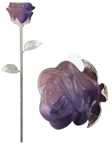 ideayard Valentinstag Geschenke für Ihre Rose Fuorit Jade Blume 8.97 Zoll Für immer Echte Fuorit Blume am Geburtstag Hochzeitstag Graduierung Thanksgiving Blume Statue Liebe Romantische Rose Dekor