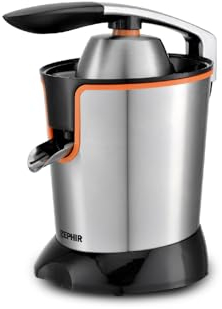 Zephir, Spremiagrumi Elettrico, Acciaio Inox e ABS, Beccuccio Anti-Goccia, Filtro Anti-Polpa in acciaio inox, 2 Coni, Motore Low Noise, Potenza 160 W