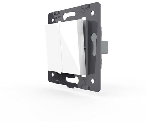 LIVOLO Wipp doppelter Wechselschalter Serienschalter Modul Wandschalter in weiß Einbau Lichtschalter für Unbterputzdose 2-Fach ohne Glasblende VL-C7-K2S-11 Serienwechselschalter für zwei Leuchten