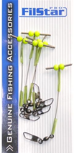 PRO FILSTAR 5 Stück Abstandshalter mit Wirbel - Anti Tangle Boom - Köderfisch Montage - Paternoster Hering Rig - Angelwirbel Heringssystem - Angeln auf Heringe - Heringsangeln - Fishing Accessories