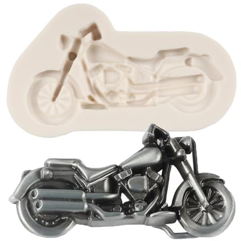 FCKEMLDS Motorrad-Fondant-Formen, Motorrad-Schokoladen-Silikonform für Kuchendekoration, Cupcake-Topper, Schokolade, Süßigkeiten, Polymerton, Gummipaste