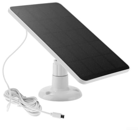 Emiif Solarmodul-Set für Arlo Essential Spotlight-Kamera, Türklingel-Ladegerät, wasserdicht, 4 W, 5 V, Weiß
