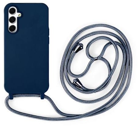 Handykette Kompatibel mit Samsung Galaxy A34 | Necklace Hülle mit Band, Handyhülle zum Umhängen | Case mit Handykordel, Stoßfeste Schutzhülle zum Umhängen Kordel | Blau