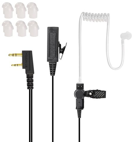 Hoornie Heavy Duty Headset für Funkgeräte mit rundem Ansteckmikrofon | Kompatibel mit TK-3301, TK-3401D, TK-3501, TK-3701D, NX-220, NX-320 und mehr! | Vergoldeter Stecker + 10x Ohrstöpsel
