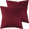 Pure Label 2er Set Mako Satin Damast Streifen Kissenbezüge 50x50 cm aus 100% Baumwolle in rot| Traumhaft weiche Deko Kissen passend zu unseren Bettwäsche Sets
