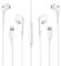 2 Pack Earphones for iPhone, In-Ear Headphones, Wired Earbuds with Lightning Connector, Stereo Sound Earbuds with Built-in Microphone and Volume Control, Compatible with iPhone 14/13/12/11/SE/XS/X/8/7