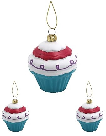 M.Kritzinger's Weihnachtskugeln aus Kunststoff, Cupcake, 10 cm, 3er Set