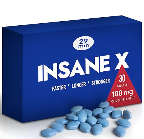INSANE X - 30 Extra Strong Pills for Men UK - Natural Fast-Acting Ginseng Tablets for Men - for Enhanced Performance