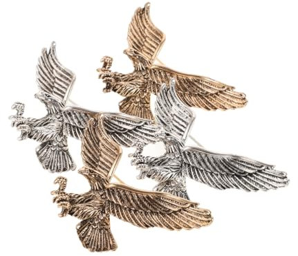 BESTYASH 4stücke Vintage Gewebte Adlerbrosche Modische Persönlichkeit Temperamentvolle Anstecknadel 4pcs (je 2 in Antiksilber Und Antikgold)