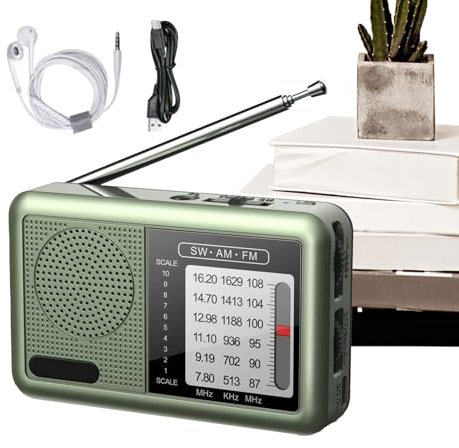 UKW Radio - Weltempfänger Mit Kopfhöreranschluss - Wiederaufladbarer Kurzwellenempfänger Für Senioren Kinder Zuhause Tisch Unterwegs Camping