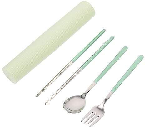 SUPVOX Stainless Steel Set Portable Camping Utensil Kit Forks Spoons Chopsticks for Outdoor Picnic Office Lunch