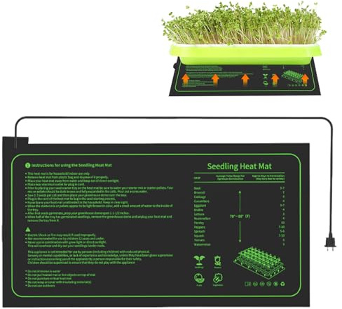 Wärmematte Für Sämling Germination, Heizmatte Pflanzen, Gewächshaus Wärmematte, Pflanzen Gewächshaus Heizkissen, Erwärmung Anzucht Wärmer Bett, Heizkissen Für Sämlinge Und Reptilien, 52 x 25 CM, 20 W