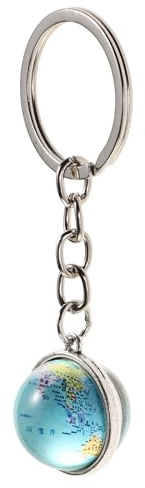 MAGICLULU Porte-Clés Globe Terrestre Créatif Pendentif Planète 3D En Métal Décor De Sac À Main Et Chaîne De Téléphone Accessoire De Voyage Pour Hommes Et Femmes 7.90 * 3.00 * 3.00 cm
