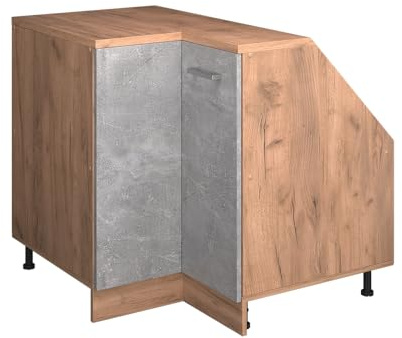 Vicco Eck-Küchenschrank für Dachschrägen R-Line, Beton, 75.6 cm