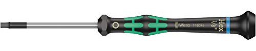 Wera 05118075001 2054 Tournevis électronicien pour vis six pans creux, Hex-Plus, 1/8 pouce x 60 mm, Noir/vert