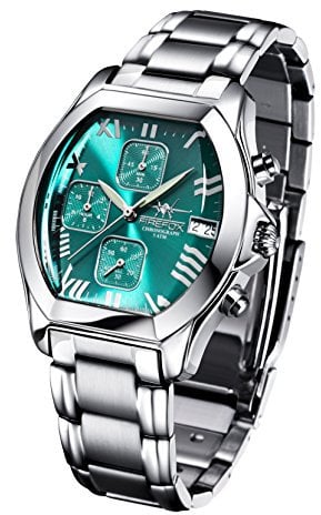 FIREFOX NEBUKADNEZAR FFS175-115 Sunray türkis Damenuhr Armbanduhr Chronograph massiv Edelstahl Sicherheitsfaltschließe wasserdicht Laufwerk Miyota OS10