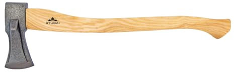 STUBAI Superspalter Natureline 1800 g | Profi-Spaltaxt mit Keilstegen für Kamin- & Brennholz | Geschmiedetes Forstwerkzeug aus Stahl | 700 mm lang | hohe Spaltleistung bei geringem Kraftaufwand