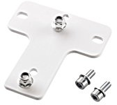 K&M Konig & Meyer 24359.000.57 Speaker Wall T-Mount Bracket | Horizontal or Vertical | Steel Speaker Mounting Plate for Ceiling or Wall | Home Theater Speaker Plate | White | 0.67” x 5.75” x 8.23”