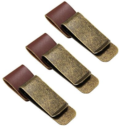 3-Pack Retro Style Traveller Notebook Leder Stifthalter Bleistiftschlaufe Edelstahlclip