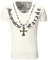 Key Largo T-Shirt T Independent V-Neck Kreuz Nieten Print weiß XL