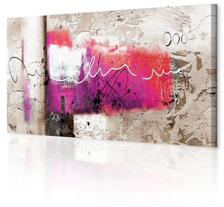 decomonkey Bilder Abstrakt 150x50 cm 1 Teilig Leinwandbilder Bild auf Leinwand Vlies Wandbild Kunstdruck Wanddeko Wand Wohnzimmer Wanddekoration Deko Modern braun rosa