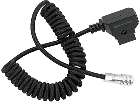 KONDOR BLUE Coiled D-Tap to BMPCC 6K/4K Weipu Power Cable for Blackmagic Pocket Cinema Camera 4K 6K Gold Mount V Mount Battery P TAP 16 to 50 (Black)