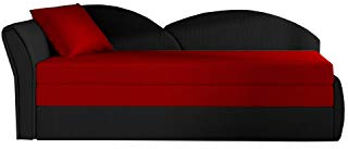 Sofa mit Schlaffunktion und Bettkasten, Couch für Wohnzimmer, Schlafsofa Federkern Sofagarnitur Polstersofa Wohnlandschaft mit Bettfunktion - ARGEA (Rot+ Schwarz (Alova 46+Alova 04), Sofa Links)