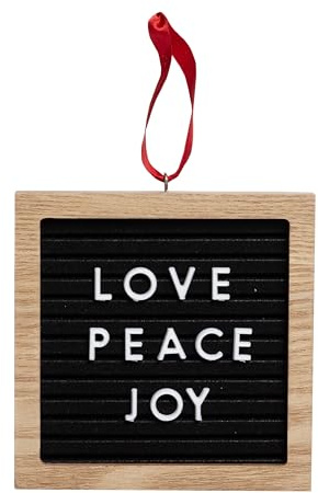 Pearhead Holiday Letterboard Ornament Set, Christmas Countdown or Baby Announcement Message Board, Mini Customizable Letterboard Ornament, 191 Letters