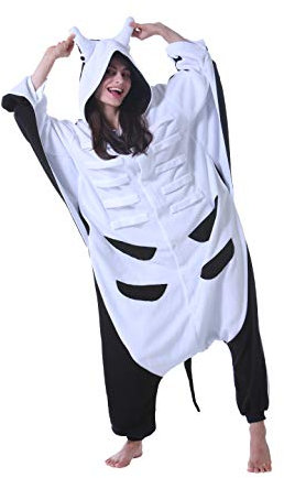 DarkCom Tier Onesie Halloween Cosplay Manta Ray Kostüm Karneval Einteiliger Pyjamas Jumpsuit für Damen und Herren XL
