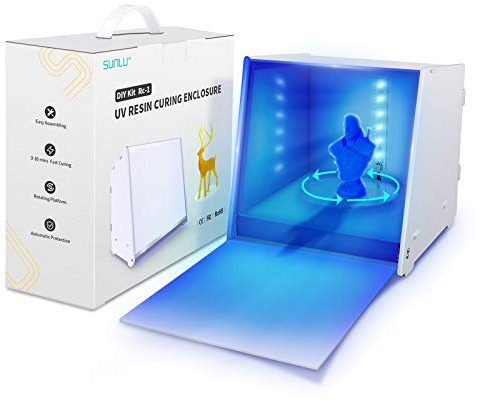 SUNLU Resina UV Caixa curada, Rotary 405 nm, luz UV, máquina curada, para resina impressora 3D, impressão modelos, curar, tamanho grande, curado, tempo ajustável