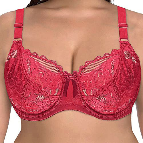 BCHRAYIUP Femme Soutiens-Gorge Grande Taille avec Armatures Dentelle Non rembourré 115-D