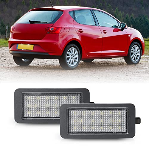 LED License Number Plate Lights for Seat Ibiza MK4 IV Hatchback 2009-2016 Super Bright White Led Tag Lamp CANbus Error Free 2pcs