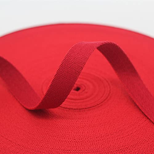 Duories 10 Yards Nähtechnik Köperband Baumwoll Schrägband Textilband Baumwoll Gurtband Nahtband für Taschen,Umhängetaschen,Handtaschen,Basteln Nähen DIY Handwerk,15 Farben und 5 breites(rot,32mm)