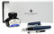 Diplomat Excellence A2 Midnight Blue Chrom, Füllfederhalter mit Schreibtinte und Konverter, Füller mit Edelstahlfeder Stärke M, Füllhalter-Set