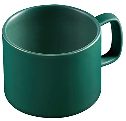 VOBAGA Coffee Mug 11 oz Tea Cup with Flat-Bottom Warming Coffee Milk for Office and Home Valentine's Day Gift(Green)