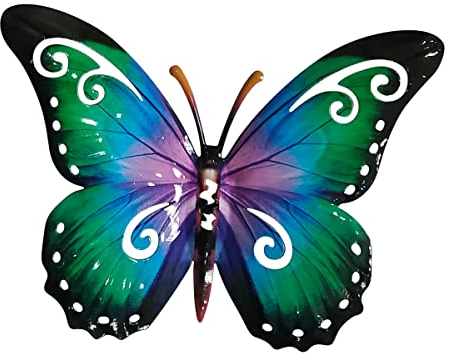 CIM Metall Wand-Deko - Schmetterling Medium Gradiant 24cm - tierische 3D Wandbilder - Wandschmuck inkl. praktischer Wandbefestigung - Lebhafte Wandskulptur