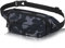 Bauchtasche Gürteltasche für Herren Damen Hüfttasche Sport Wasserdicht Stylisch Hip Bum Waist Fanny Pack für Outdoor Reise Wandern Hundetraining (Tarnung Schwarz)