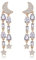 Metmolley Teardrop Kristall Dangle Ohrringe Strass Tropfen Quaste Mond und Stern Ohrringe für Frauen (White)