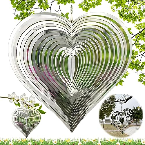 WTpin Herz Windspiele, Windspiele für Draußen Hängend, Windspiele für Garten, Metall Schlafzimmer Dekoration Windspiele Für Outdoor Indoor Wohnzimmer Fenster Korridor Yard Dekoration