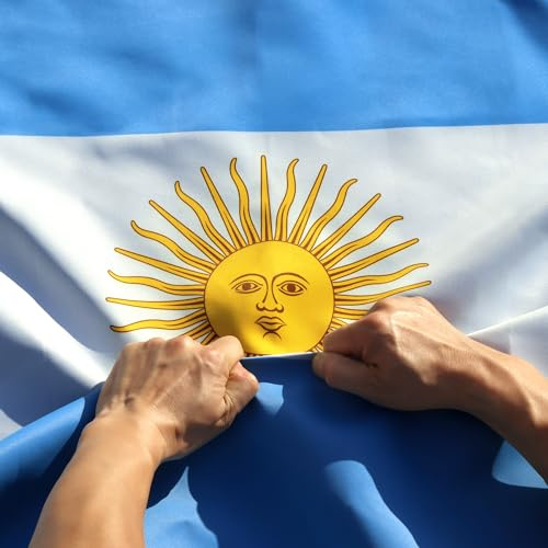 Anley Rip-Proof Double Sided 3-Ply Argentina Flag 3x5 Ft - Canvas Header and Wrinkle Resistant - The Longest Lasting Argentinian National Flags 3X5 Ft