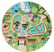 Paco Home Kinderteppich Teppich Rund Kinderzimmer Spielteppich Straßenteppich Modern rutschfest Junge Mädchen, Grösse:160 cm Rund, Farbe:Beige