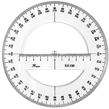 SEIWEI 360 Degree Protractor, 11.8 Inch Math Circle Ruler, Clear Plastic Angle Measurement Tool with Accurate Scale, Large Round Protractor for Geometry, Engineering, Drafting, School & Office