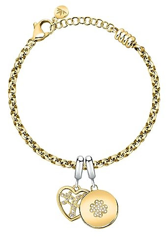 Morellato Drops Bracciali Donna in Acciaio, cristalli, IP Oro- SCZ1285