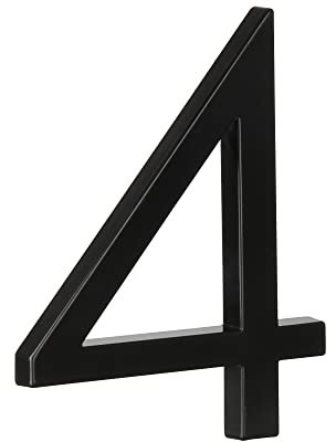 HASWARE 5 Floating House Number for Outside, Zinc Alloy Modern Outdoor Address Sign for Yard Street and Mailbox, Address Numbers and Letters for House (4, Black)