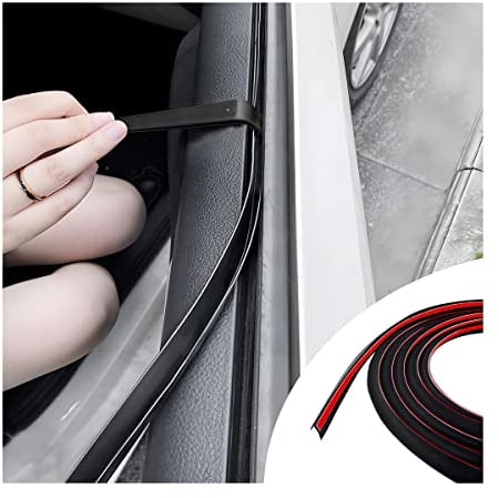 JNNJ Tiras de Protección de Bordes de Puertas de Coche de 4m, Tiras de Sellado de Puertas Y Ventanas, Tiras de Goma Universales Impermeables Y Antipolvo, Adecuadas para La Mayoría de Los Vehículos