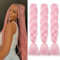 Dcbaboo Braids Extensions Kunsthaar Haare zum Einflechten 3 pack 24 Ombre Jumbo Braiding Hair Kanekalon Haarverlängerungen Zöpfe Afro Crochet Box Braids Haare für Braids 300g, Rosa